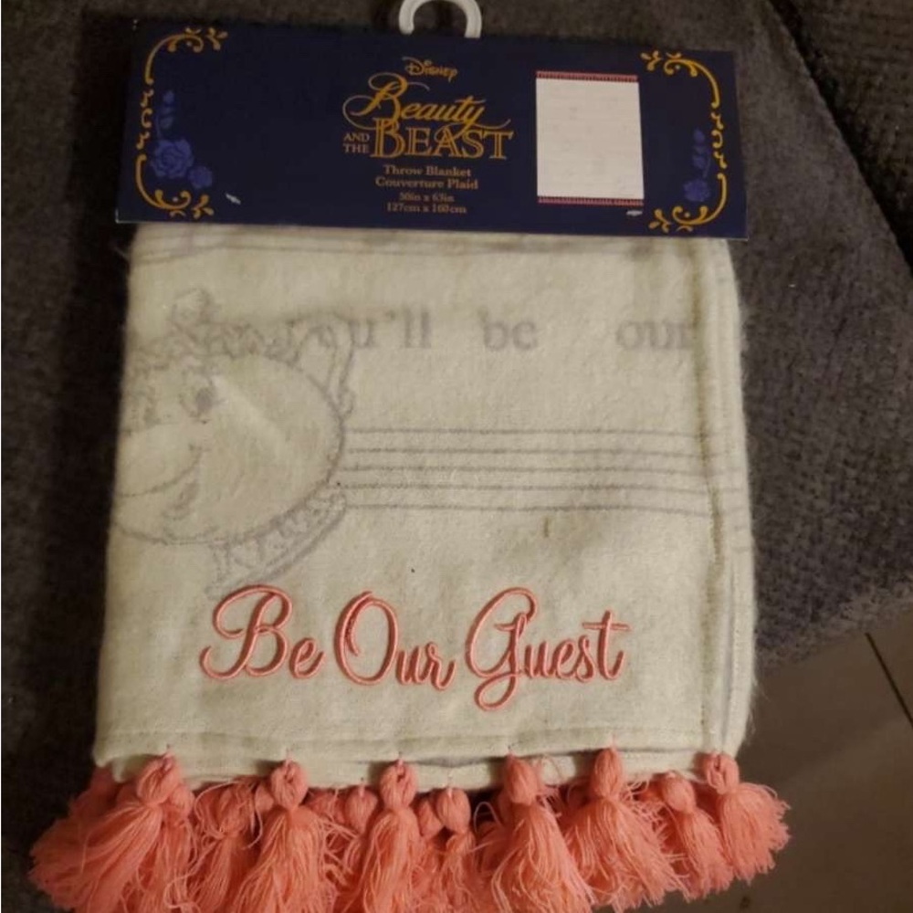 Disney Beauty & The Beast "Be Our Guest" Musical Score Throw Blanket - NWT